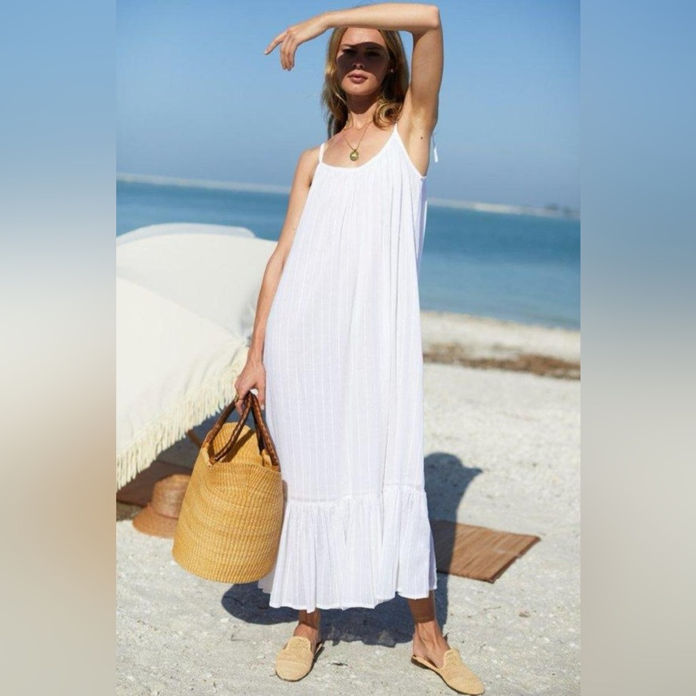 Emerson Fry India Collection Organic Sundress - White Dots Organic